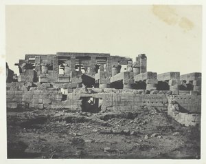 Paleis van Karnak, zuidelijke ingang van de hypostyle zaal, Thebe, 1849-51, gedrukt 1852 door Maxime Du Camp