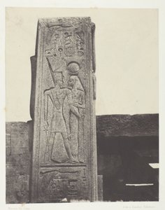 Paleis van Karnak, Pilaar voor het granieten heiligdom; Thebe door Maxime Du Camp