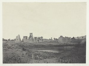 Paleis van Karnak, Propyleeën van het Zuiden, Thebe, 1849-1851, gedrukt 1852 door Maxime Du Camp