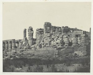 Paleis van Karnak, Hypostyle Zaal, Gezien vanuit de Noordoosthoek, Thebe, 1849-1851, gedrukt 1852 door Maxime Du Camp