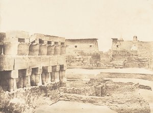 Paleis en dorp van Luxor, gezien vanuit het zuiden, Thebe, 1849-50 door Maxime Du Camp
