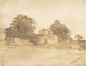 Ruïnes van een Romeinse Triomfboog, in Philae, april 1850 door Maxime Du Camp