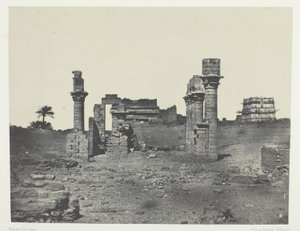 Tempel van Hermontis, Opper-Egypte, plaat 63 uit het album "Egypte, Nubie, Palestina en Syrie" (1852) door Maxime Du Camp