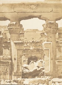 Tempel van Kalabcheh - Tussen mediale kolommen van de Pronaos, 8 april 1850 door Maxime Du Camp