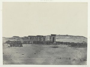 Tempel en Dorp van Debod, Parembole van de Route van Antoninus, Nubië, 1849-51, gedrukt 1852 door Maxime Du Camp