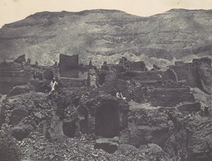 Thebe. Médinet-Habou. Ruïnes van de stad Papa, 1850 door Maxime Du Camp