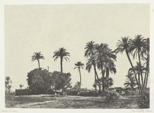 Dorp Hamameh, Opper-Egypte, 1849-51, gedrukt 1852 door Maxime Du Camp