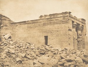 Vue du pronaos du Temple de Dandour Tropique du Cancer, 7 april 1850 door Maxime Du Camp