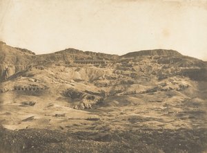 Vue générale de la Nécropole de Thèbes Gournah, 1849-50 door Maxime Du Camp