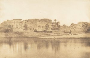 Algemeen uitzicht op het eiland Philae, genomen vanuit het oosten, 1849-50 door Maxime Du Camp