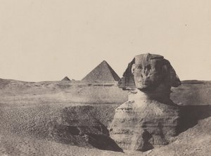 Egypte Midden, De Sfinx, december 1849, gedrukt 1852 door Maxime Du Camp