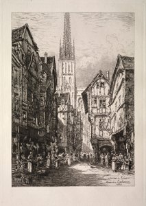 A Street in Rouen door Maxime Lalanne