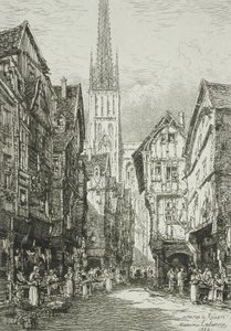 Een straat in Rouen door Maxime Lalanne
