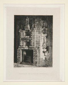 Open haard in de eetkamer, pl. 4 uit de suite Chez Victor Hugo