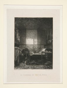 De Slaapkamer van Victor Hugo, pl. 11 uit de suite Chez Victor Hugo door Maxime Lalanne