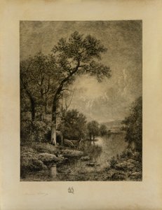 Landschap met herten door Maxime Lalanne