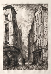 Rue des Marmousets (Oud Parijs) door Maxime Lalanne