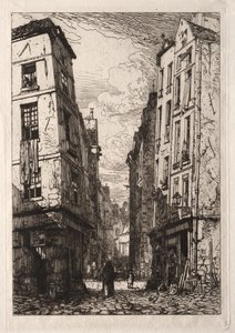 Rue des Marmousets (Oud Parijs) door Maxime Lalanne