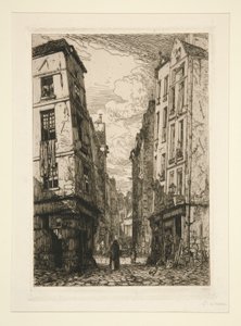 Rue des Marmousets (Oud Parijs) door Maxime Lalanne