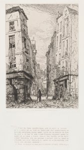 Rue des Marmousets Oud Parijs, 1862 door Maxime Lalanne