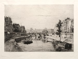 Uitzicht vanaf Pont St. Michel door Maxime Lalanne
