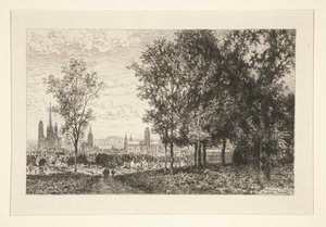Vue de Rouen (Uitzicht op Rouen) door Maxime Lalanne