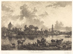 Dieren in de Weide door Maxime Lalanne after Nicolaes Pietersz Berchem