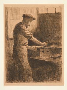 Auguste Delatre aan het werk