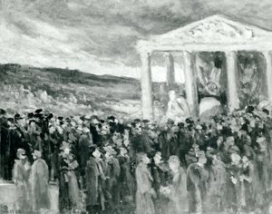 Begrafenis van Auguste Rodin bij de Villa des Brillants, 1917 door Maximilien Luce