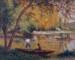 Houtverzamelaars aan de Cure door Maximilien Luce