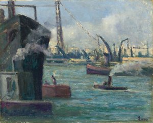 Haven van Rouen door Maximilien Luce