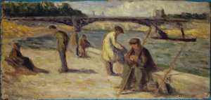 De Quai Malaquais rivierkade, voor 1936 door Maximilien Luce