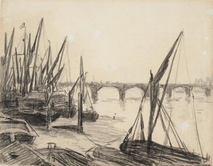 De Theems bij Vauxhall Bridge door Maximilien Luce