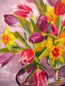 Kleurrijke lentebloemen
