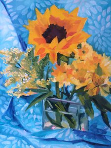 Zonnig zonnebloemenboeket door Maxine Shore