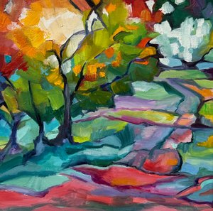 Levendig abstract landschap door Maxine Shore