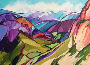 Levendig berglandschap door Maxine Shore