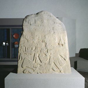 Stele 21 uit Izapa, Chiapas, Mexico, Vroege Klassieke Periode (300-600 AD) door Mayan Mayan