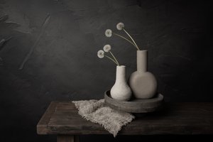 Minimalistische bloemenvazen door Mayra Pama