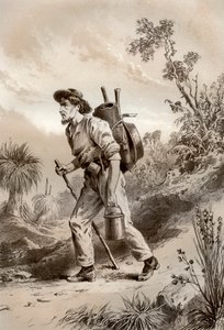 Digger op de zwerftocht, Australië, 1879 door McFarlane and Erskine
