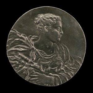 Een jonge vrouw uit Venetië in jurk en mantel door Medallist A.A.