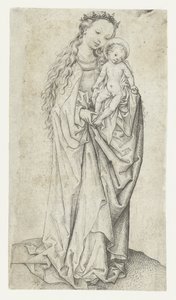 Staande Madonna en kind met appel door Meester van het Amsterdamse Kabinet