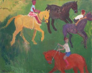Vier paarden, 2018 (olieverf op doek)