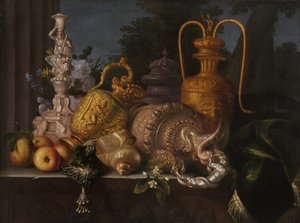 Stilleven, schelpen en goudsmid