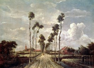 De Laan bij Middelharnis door Meindert Hobbema
