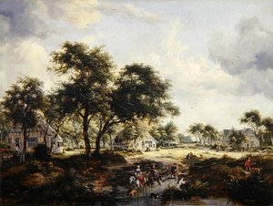 Boslandschap door Meindert Hobbema