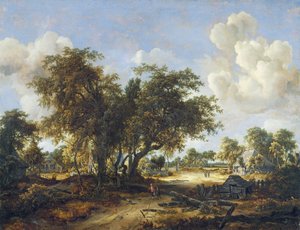 Bosrijk Landschap met Huisjes, 1665