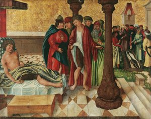 Wonderbaarlijke Genezing van het Been door de Heiligen Cosmas en Damian door Meister der Legendenszenen