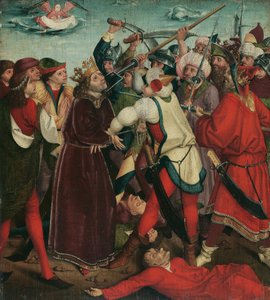 Martelaarschap van de heilige Oswald in de slag door Meister der Oswaldlegende