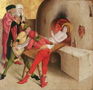 Martelaarschap van de heilige Veit (voorkant); Christus voor Kajafas (achterkant)